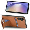 thumbnail image 4 of Magnetic Carbon Fiber Case for Samsung Galaxy A16 5G with Holder Kickstand, Fiber Texture Wallet Phone Case with Card Holder Durable Military Grade Protection Cover for Samsung Galaxy A16 5G, Brown, 4 of 10