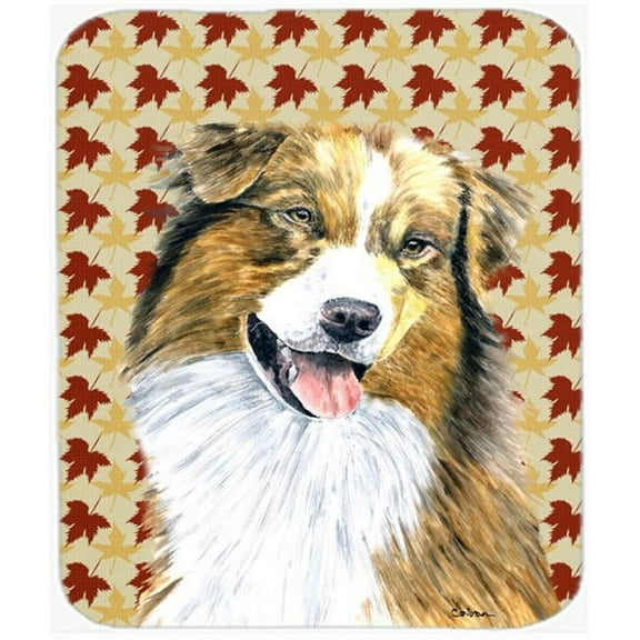Australian Shepherd Fall Leaves Portrait Mouse Pad, Hot Pad Or Trivet