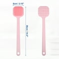 thumbnail image 4 of Unique Bargains Soft Silicone Bath Brush Back Scrubber Shower Handle Pink, 4 of 7