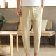 thumbnail image 5 of Puntoco Pantalones casuales largos para hombre Pantalones casuales de algodón con cordón y color sólido lavados con pierna recta y recortados para exteriores, 5 of 5