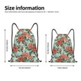 thumbnail image 4 of Drawstring Backpack - Green White Leaves Rose Flowers Splash Proof Small Drawstring Gym Bag for Women Men, Cinch Sports String Bag Backpack for Travel Swimming Beach, 4 of 8
