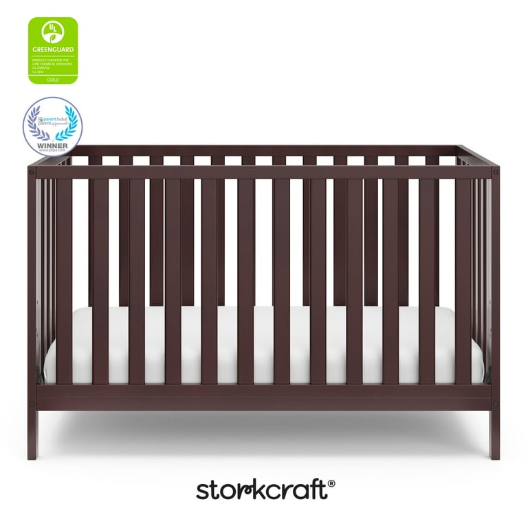 Storkcraft Sunset 4-in-1 Convertible Baby Crib, Espresso