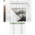 thumbnail image 6 of No Hook Shower Curtain with Snap-in Liner, Mountains Forest Waterproof Fabric Bathroom Curtains, Modern Nature Fog Landscape Bath Curtains & Mesh Top Window Standard 72''x72'', 6 of 6