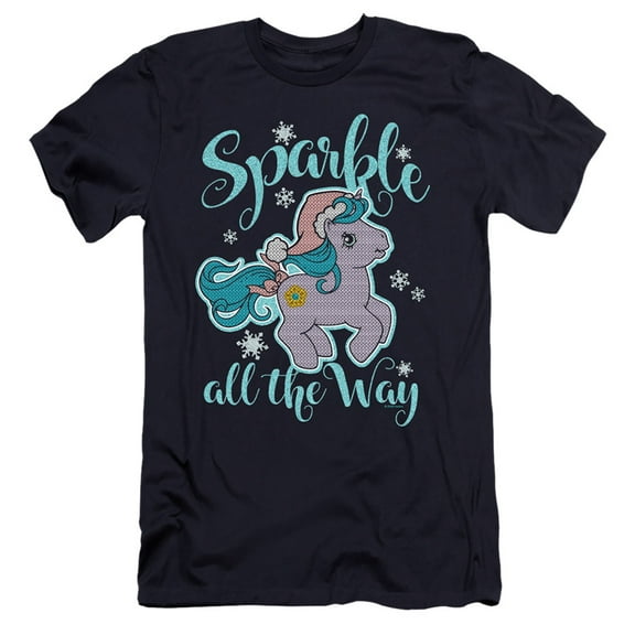 My Little Pony Retro Sparkle All The Way 2 HBO S/S Adult 30/1 T-Shirt Navy