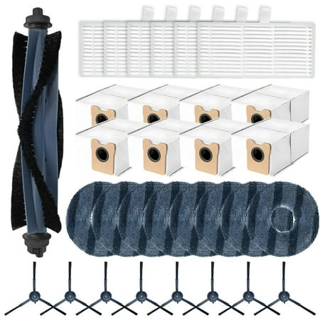 JUANCHENG 1 Main Brush 8 Side Brush 6 Filter 8 Mop Cloth 8 Dust Bag Kit For Eufy Robot Vacuum For Omni C20 Cleaning Appliance Accessories B