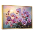thumbnail image 2 of Designart "Sunset With Pink Orchids I" Orchids Floater Framed Canvas Art Print, 2 of 5