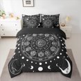 thumbnail image 3 of Manfei Tribal Stars Moon 7-Piece Twin Bedding Sets, Mystic Constellation Bedding Comforter Set, Black White Bohemian Style Reversible Sheet Sets, Luxury Bedroom Decor, 3 of 8
