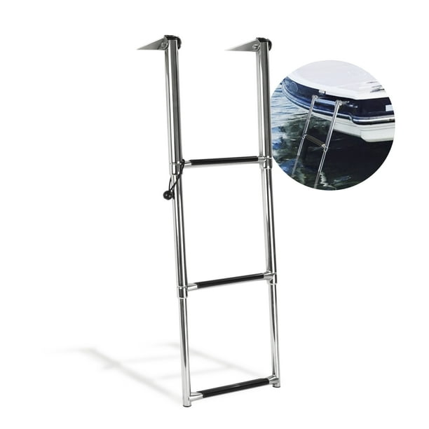 Five Oceans 3 Step Boat Ladder, Over Platform Telescoping Boat Ladders