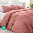 thumbnail image 6 of Bare Home Washed Duvet Cover Set - Ultra-Soft - Premium 1800 Collection - 3 Piece - Oversized Queen, Dusty Rose, 6 of 8