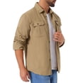 thumbnail image 4 of INSPIRAR CHIC Camisas de Trabajo Casual para Hombre de Manga Larga con Botones y Bolsillos para Pesca y Senderismo M Caqui, 4 of 6