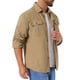 thumbnail image 4 of INSPIRAR CHIC Camisas de trabajo informales para hombres de manga larga con botones, bolsillos, para pesca y senderismo, talla XL, color caqui, 4 of 6