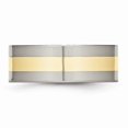 thumbnail image 3 of Titanium 14k Yellow-Inlay Flat 8mm Men's Wedding Band Ring Size 12, 3 of 7