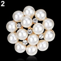 Grandest Birch Flower Rhinestone Imitation Pearl Brooch Pin DIY Bridal Wedding Bouquet Decor Alloy, Rhinestone, Imitation Pearl Go