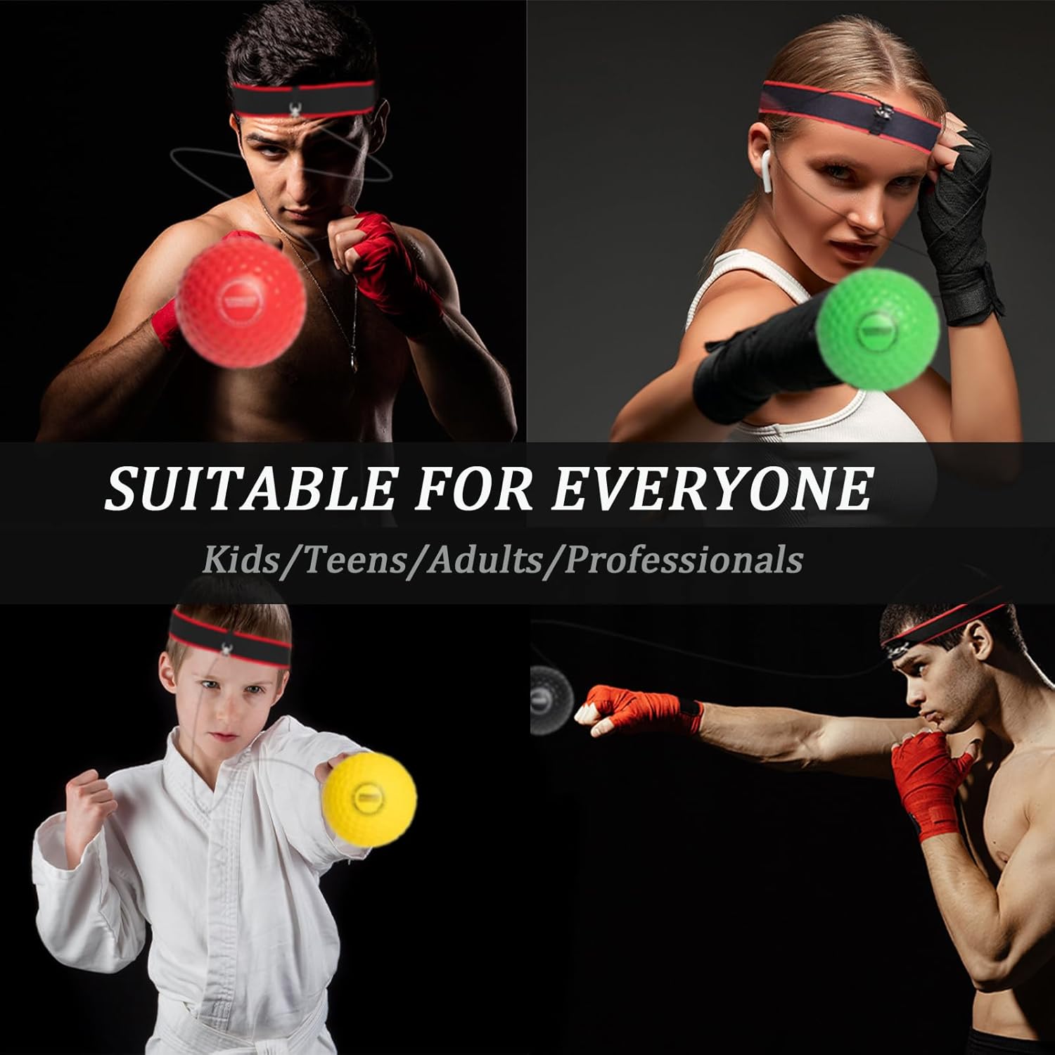Boxing Training Equipment Boxing Reflex Ball Set - 3 Balls With ...