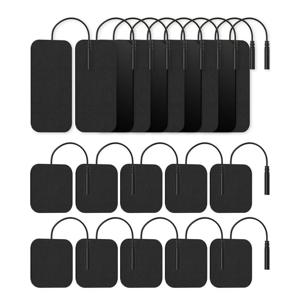 Almohadillas de repuesto para unidad TENS, electrodos autoadhesivos reutilizables Nursal (20 paquetes, 5 x 5 cm y 5 x 10 cm), almohadillas TENS flexibles sin látex, compatibles con TENS 7000, AUVON TE