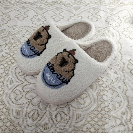 

Kapibara Cartoon Cotton Slippers Winter Warm Wool Slippers Comfortable Home With Non-slip Cotton Slippers Cotton Slippers For Men And Women