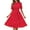 Red, variant on Dresses Summer Satin Solid Color Closed Waist Loose V-Neck Leaf Swing Women Dress Cozy Sundress Wedding Guest Dress