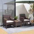 thumbnail image 4 of Costway Patio Dining Chairs Set of 4 with Acacia Wood Armrest Heavy Duty Metal Frame, 4 of 8