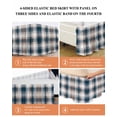 thumbnail image 6 of Blue Brown Plaid Wrap Around Bed Skirts for California King Bed 18" Drop,Bed Skirt with Adjustable Elastic Belt Dust Ruffle Bed Valance Modern Abstract Striped Gingham Checked Bed Frame Cover, 6 of 7