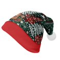 thumbnail image 4 of LIZUOJUN Under $4 Christmas Santa Hat For Adults Long Tail Style Snug Fit Holiday Hat Christmas Headwear Gift Snowflake Tree Print White Fur-Trimmed Brim White Pom Pom Accent, M, 4 of 4
