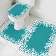 thumbnail image 3 of Aqua Coastal Coral Bath Mat 3 Piece Bathroom Rug Set, White Ocean Marine Sea Nautical Beach Non Slip Bath Rug Contour Mat and Toilet Lid Cover, Absorbent Shower Mats Soft Bath Rugs and Mats Sets, 3 of 8