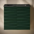 thumbnail image 6 of Cascade 24" Wall-Mounted Bathroom Vanity in Green Oak with Black 3-Hole Widespread Sink Top, 6 of 6