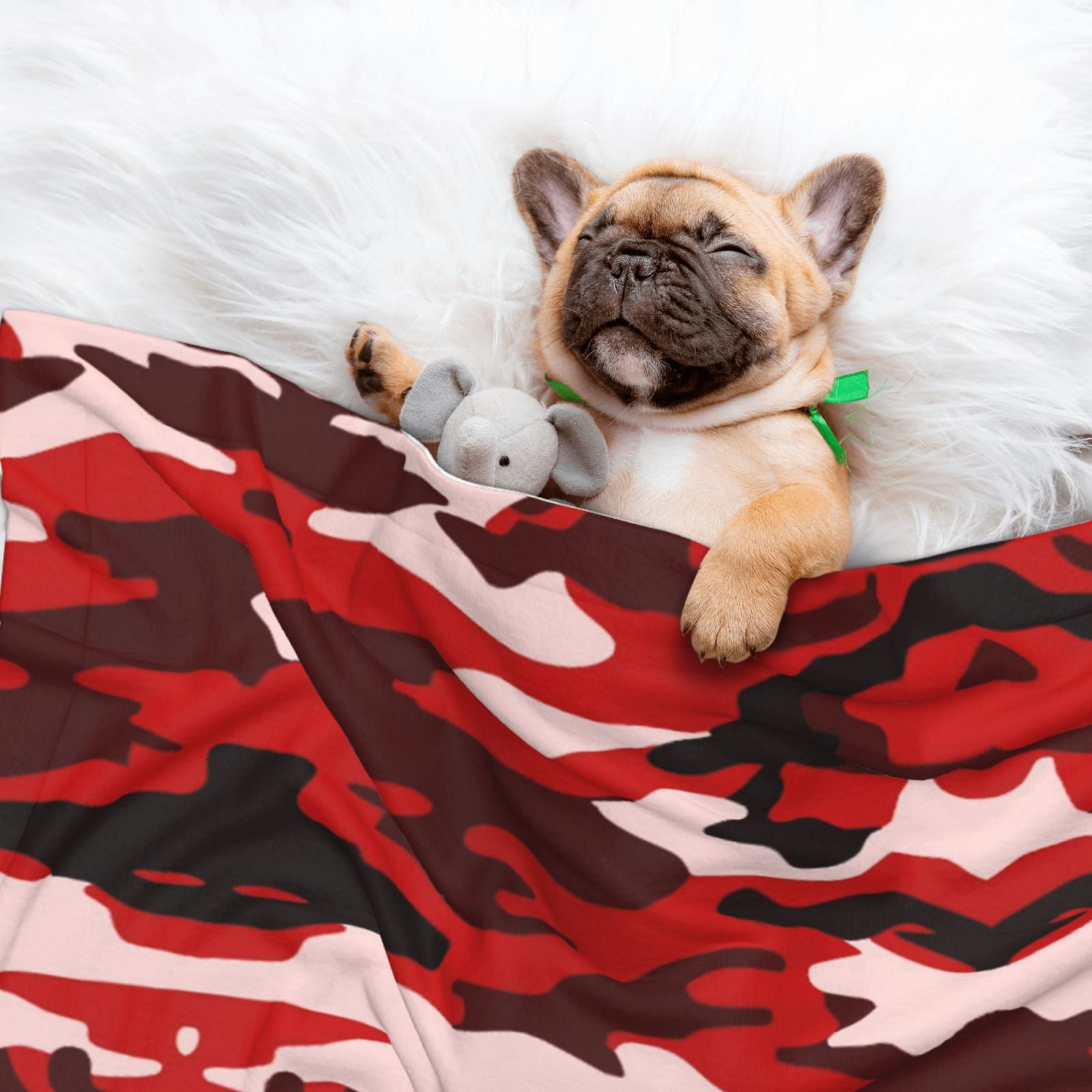 Red Camouflage Dog Blanket Soft Warm Flannel Cat Blanket Great Pet Throw for Cats Puppy Small Medium Large Dog
