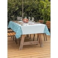 thumbnail image 2 of Outdoor Tablecloth with Umbrella Hole and Zipper, Happy Easter Rectangle Table Cloth 60x84 Inch Waterproof Tablecloth, Cute Gnomes Eggs Blue Bunny Flowers Border Picnic Table Cover for Patio Camping, 2 of 7