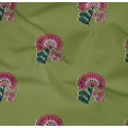 thumbnail image 4 of oneOone Organic Cotton Poplin Twill Fabric Leaves & Floral Block Print Fabric BTY 42 Inch Wide, 4 of 4