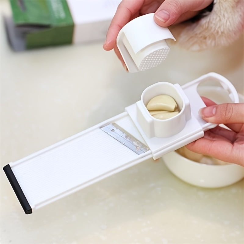 Multifunctional garlic slicer, shredder, kitchen essential garlic press, chopper and grinding tool, 1 pack