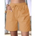 thumbnail image 5 of Omen Casual Shorts Drawstring Comfy Elastic Waist Shorts Summer Pull on Short with Pockets Turmeric XL, 5 of 7