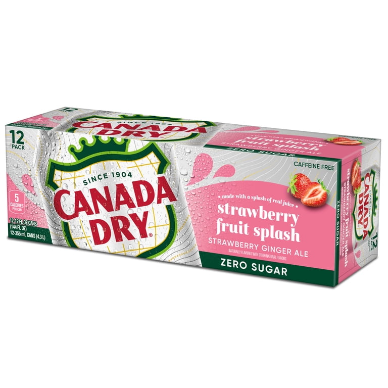 Canada Dry Caffeine Free Zero Sugar Fruit Splash Strawberry Ginger