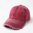 thumbnail image 2 of UTSJKR Vintage Baseball Cap for Men Women Golf Dad Hat Adjustable Low Profile Sun Protection Distressed Visor Cap Outdoor Wine, 2 of 3