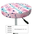thumbnail image 4 of Kll Pink Striped Flamingo Round Bar Chair Cushion Cover 14 Inch,Bar Stool Protector With Elastic, Soft Washable, 4 of 7
