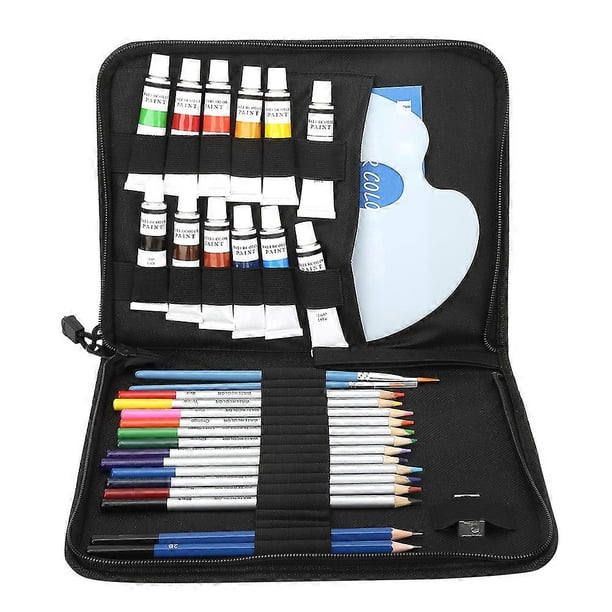 31PCS Artist Water Soluble Sketching Drawing Colored Pencil Watercolor Acrylic Pigment Set