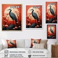 thumbnail image 4 of Designart "Ink Portrait Of The Red Japanese Heron" Animals Heron Wall Art Prints, 4 of 7