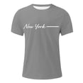 thumbnail image 5 of New York Letter Graphic Tees for Men Summer Short Sleeve Crewneck Casual New York T Shirts Streetwear, 5 of 5
