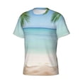 thumbnail image 3 of Yiaed Starfish in Beach Print Mens Short Sleeve Tight Fit T-Shirt, Crewneck Casual Tee-Small, 3 of 5