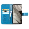 thumbnail image 2 of for Google Pixel 8a Wallet Case, [Flower Embossed] Premium PU Leather Flip Protective Case Cover with Card Holder and Stand with Wrist Strap for Google Pixel 8a, Blue, 2 of 4