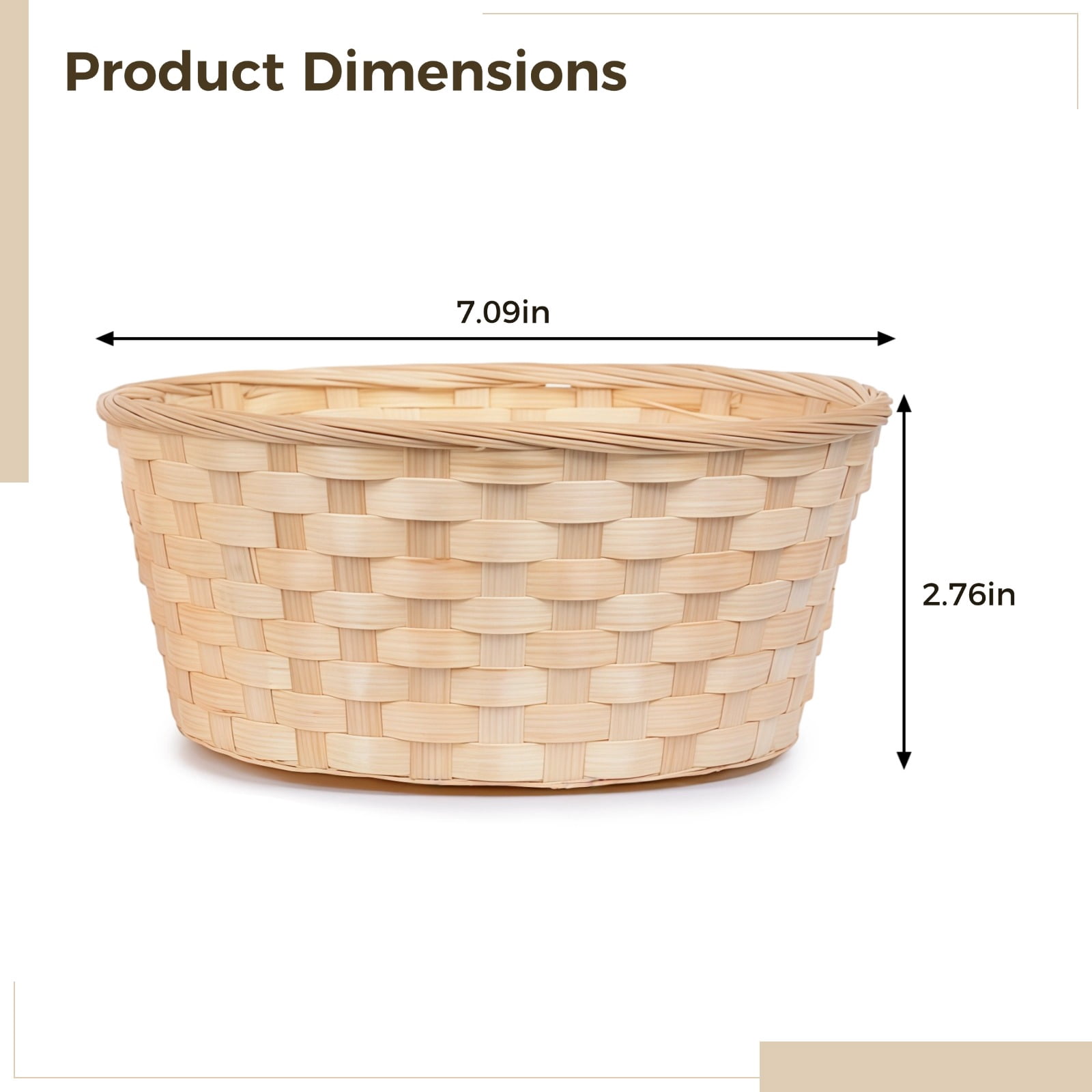 12 PCS Round Gift Baskets,Small Handwoven Baskets,Wood Bread and Fruit Baskets for Kitchen Storage,Serving Display,Restaurant Counter,Rustic Party Table Decoration