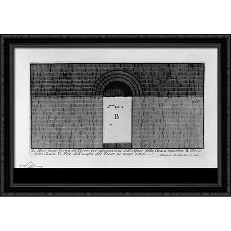 The Roman antiquities, t. 1, Plate XXII. Cloaca Maxima 38x28 Large Black Ornate Wood Framed Canvas Art by Giovanni Battista Piranesi