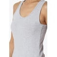 thumbnail image 5 of TheMogan Women's Basic Scoop Neck Racerback Stretch Cotton Tank Top Sleeveless Sporty Tee Heather Grey L, 5 of 7