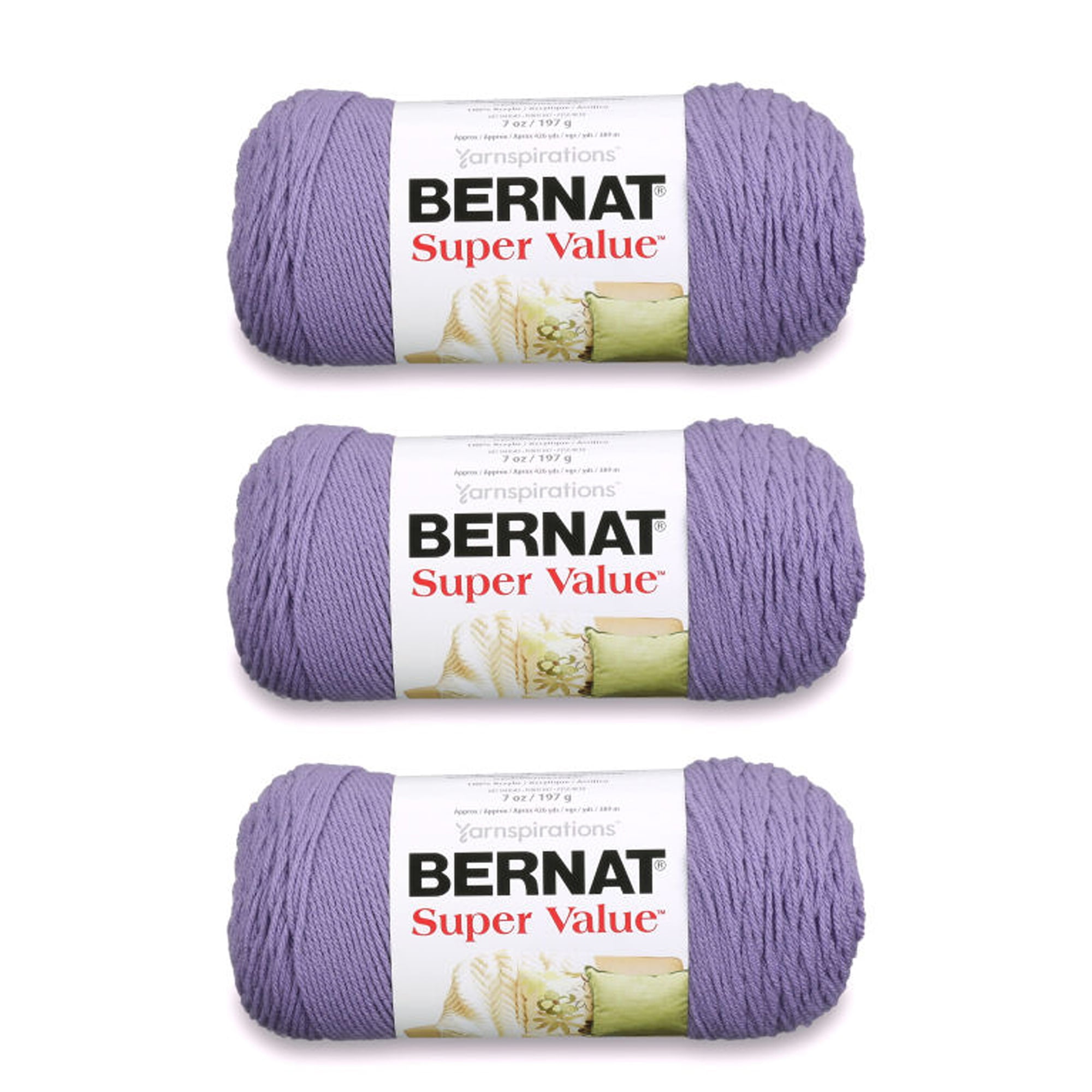 Bernat Premium 4 Medium Acrylic Yarn Grand Purple 7oz 198g 360 Yards 6 Pack Walmart