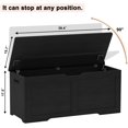 thumbnail image 3 of 39.4" Storage Chest, Wooden Storage Bench, Lift Top Toy Chest with 2 Safety Hinges, Large Toy Box, Entryway Bench for Living Room, Bedroom, Black, 3 of 18