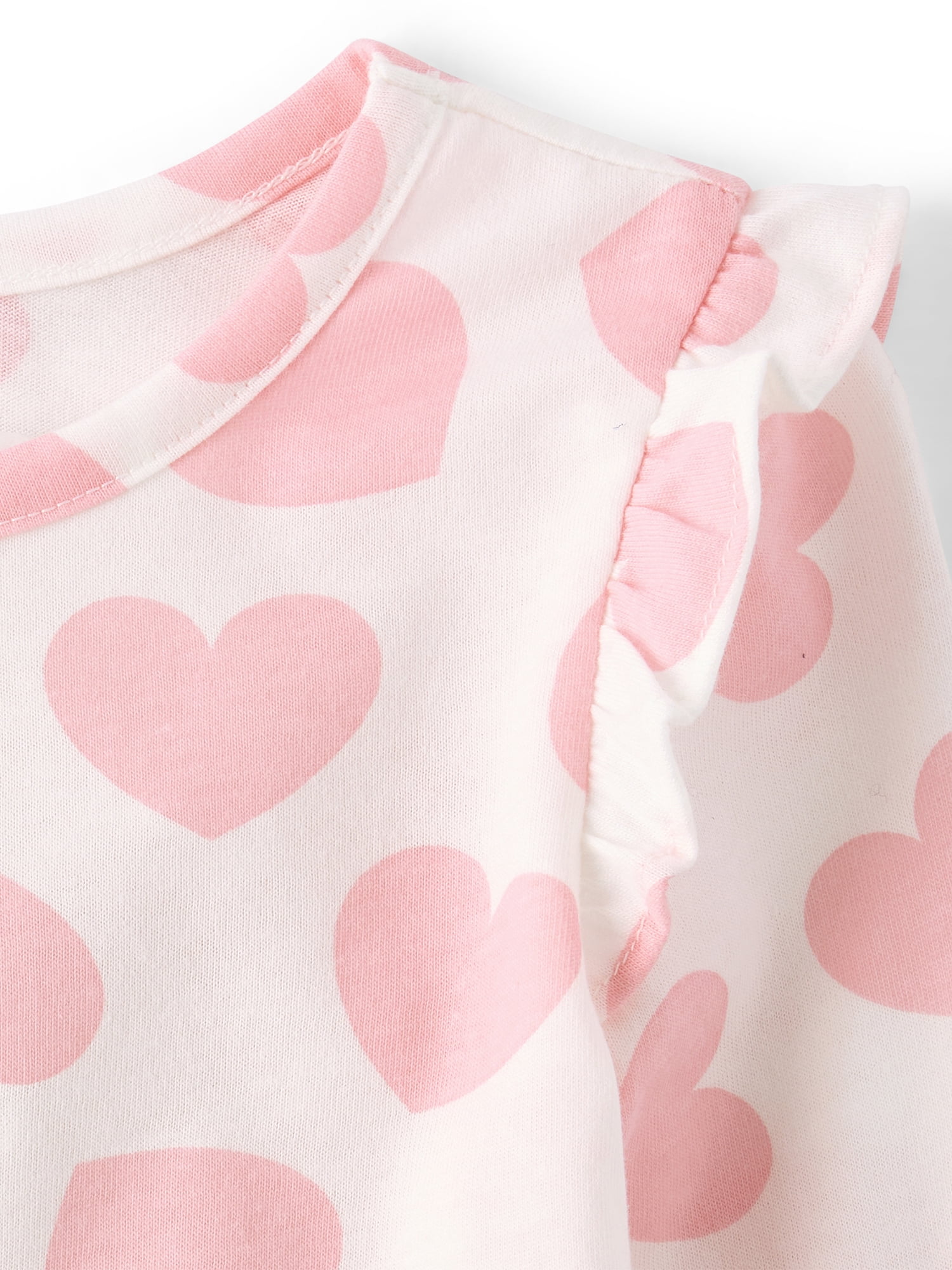 The Children's Place Toddler Girls Long Sleeve Flutter Hearts Top, 3-Pack, Sizes 12M-5T