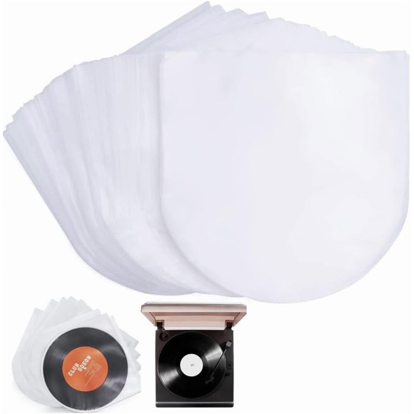 Vinyl Record Inner Sleeves, Inner Sleeves Vinyl,Vinyl Sleeves Vinyl Record Inner Sleeves, Anti Static Round Bottom Vinyl Protective Sleeves(100pcs, 12inch)