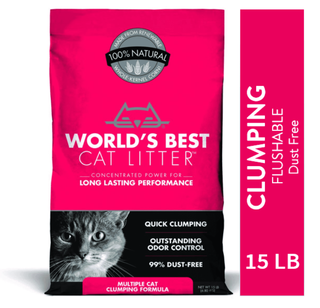 World's Best Cat Litter, Multiple Cat Clumping Formula, 15lb
