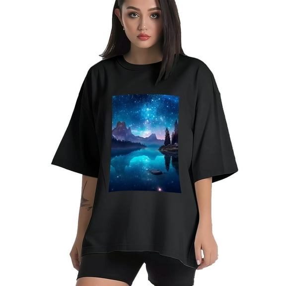 Plus Size Shirt for Women Black Tops for Women Short Sleeves Shirt for Women Night 6 T Shirt Crewneck Shirt for Women XS