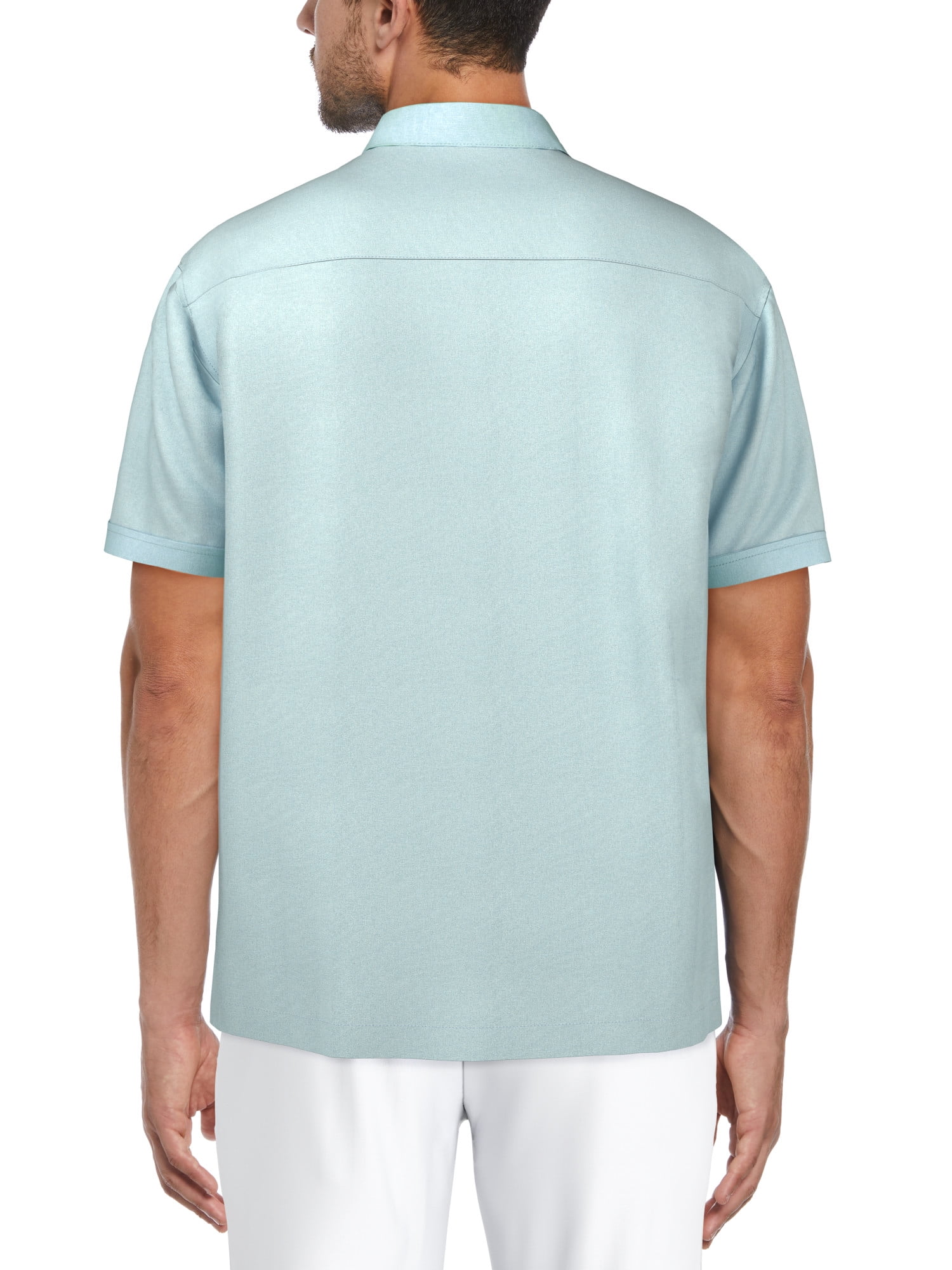 Cafe Luna Men's and Big Men's Crosshatch L-Shape Print Short Sleeve Shirt, Sizes S-5XL
