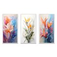 thumbnail image 2 of Designart "Representing the Birds of Paradise II" Floral & Botanical Framed Wall Art Set Of 3 - Peach Birds Of Paradise Frame Gallery Set For Office Decor, 2 of 7